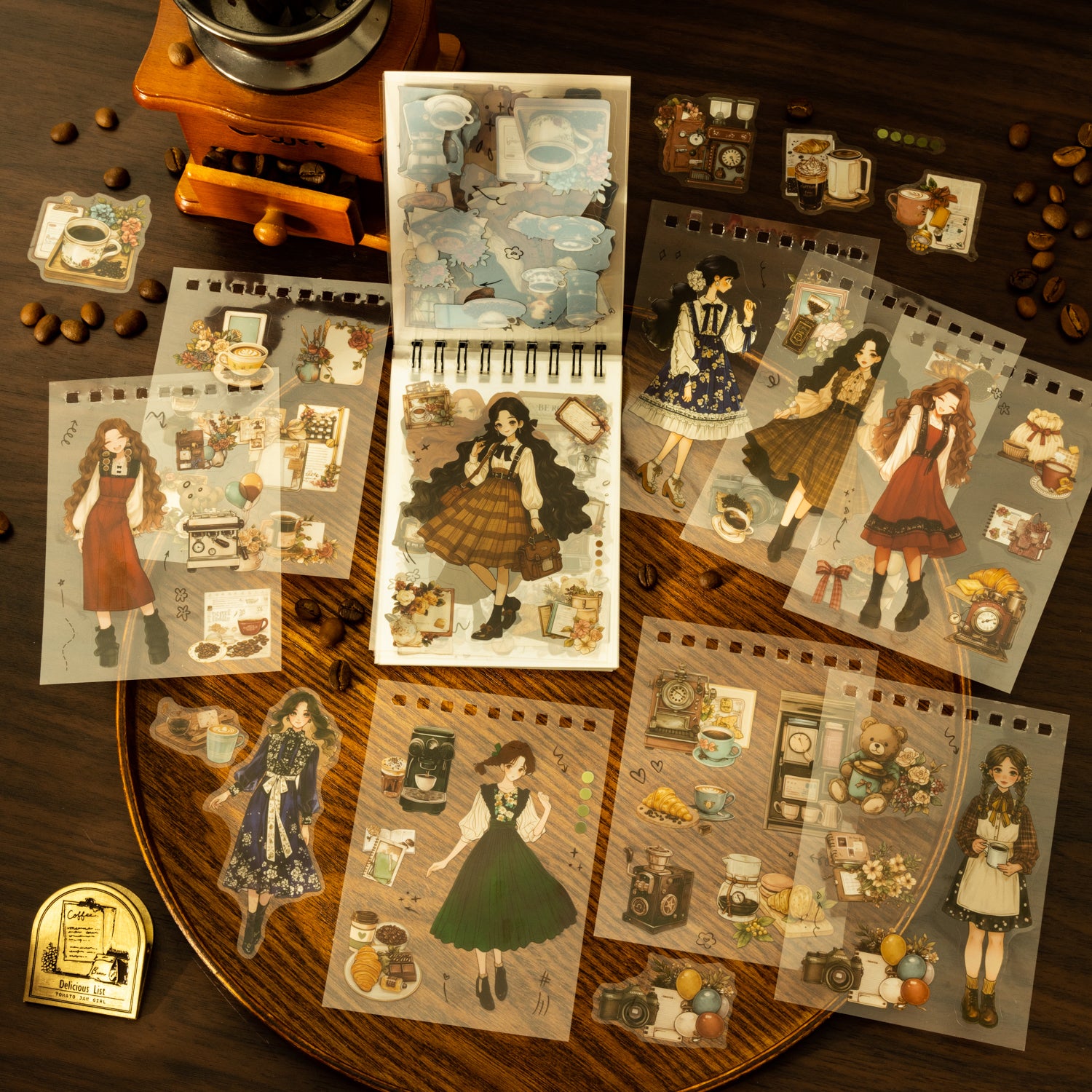 0830 Coffee-flavored days PET Sticker book -50Pcs each pack