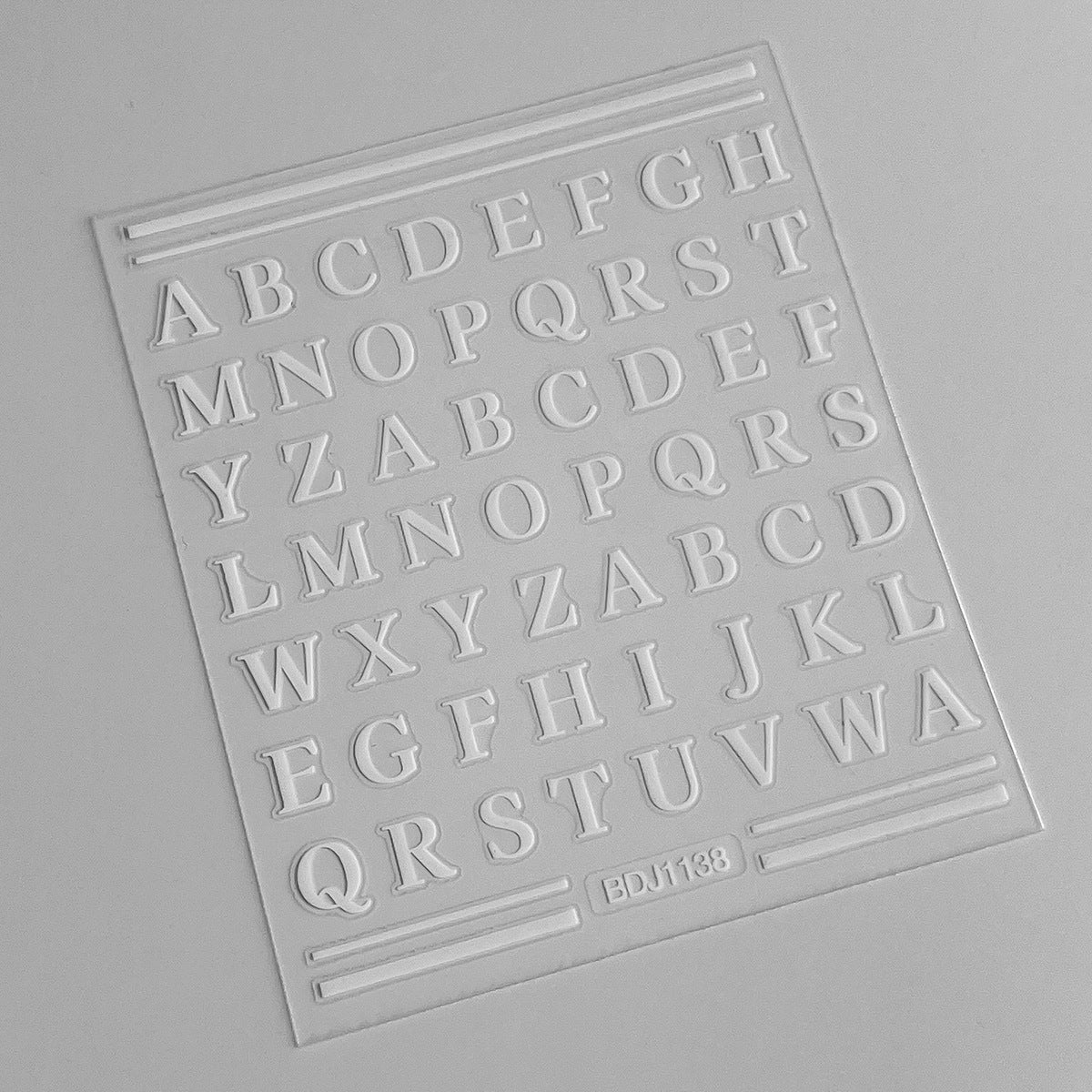 260108 M279- Letter Embossed Mini sticker 1 Pcs