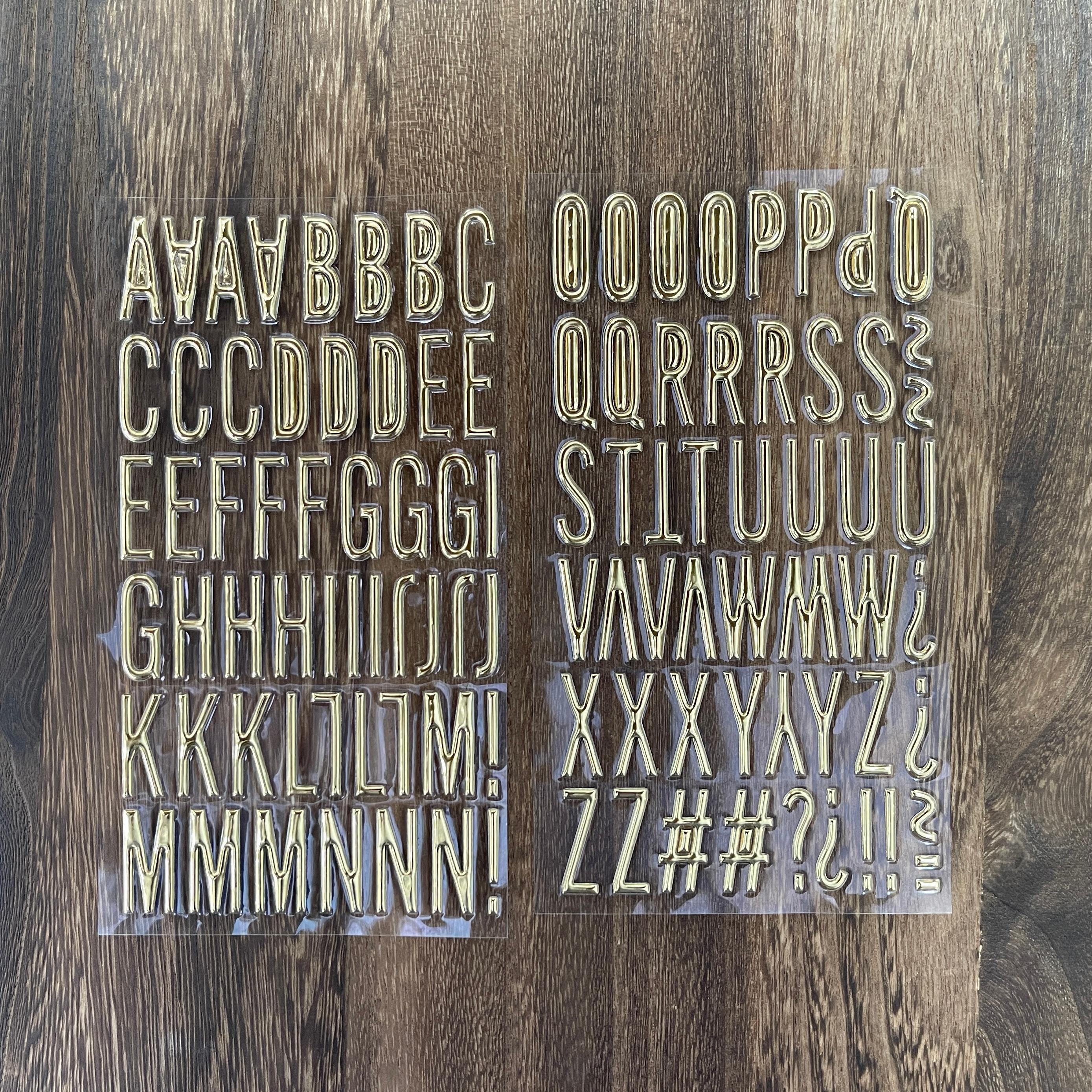 0814 3D golden foam letter stickers 2pcs 1pack