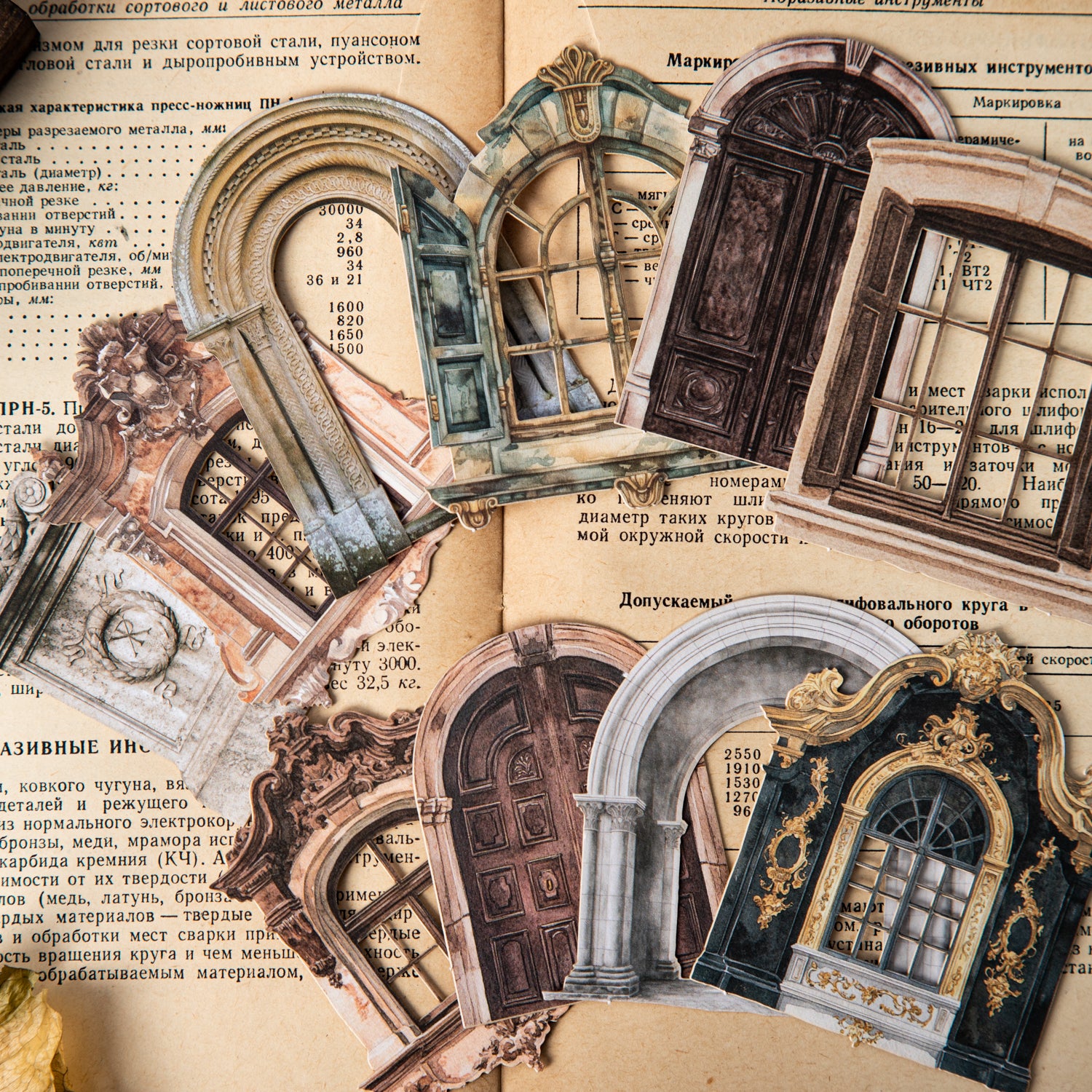 0503 Classical Manor House Series Cardstock Stickers -20Pcs each pack