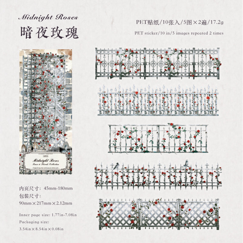 The Flower Fence Incident PET sticker -10Pcs each pack