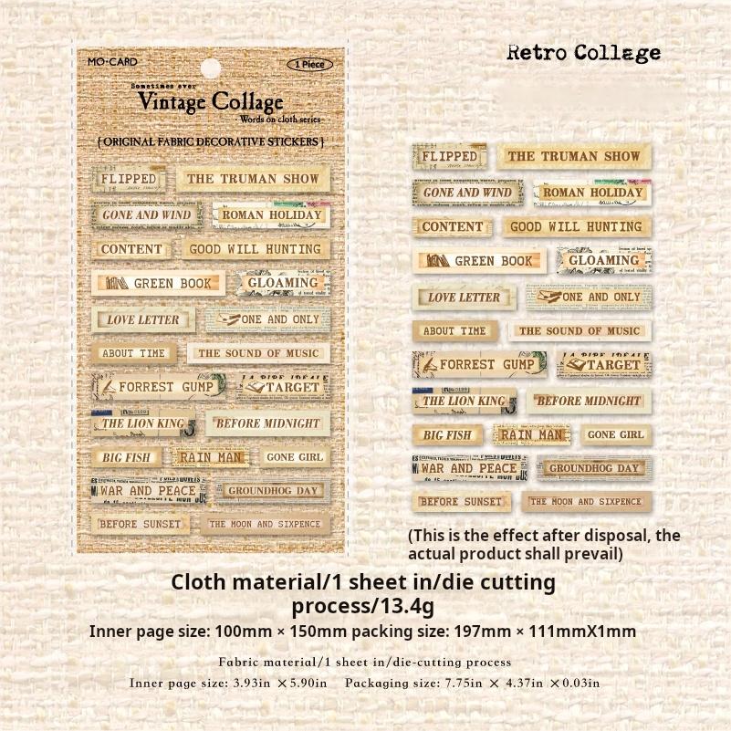 0622 Cloth label pre-cut Sticker -1Pcs each pack
