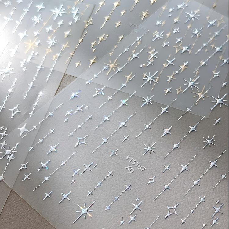 1211 M274- Star Embossed Mini sticker 1 Pcs
