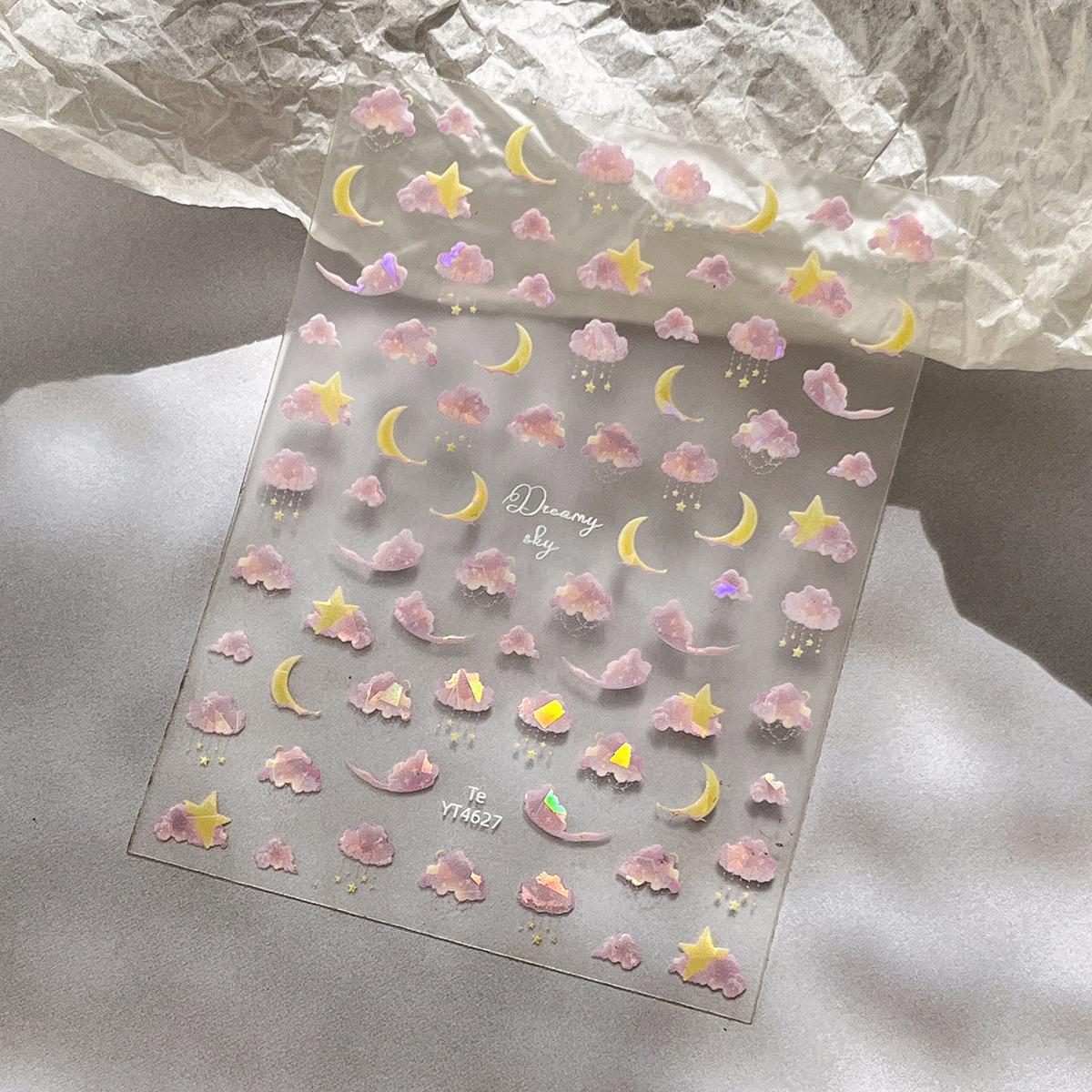 0714 M148- Moon and clouds Flat Mini sticker -1Pcs each pack
