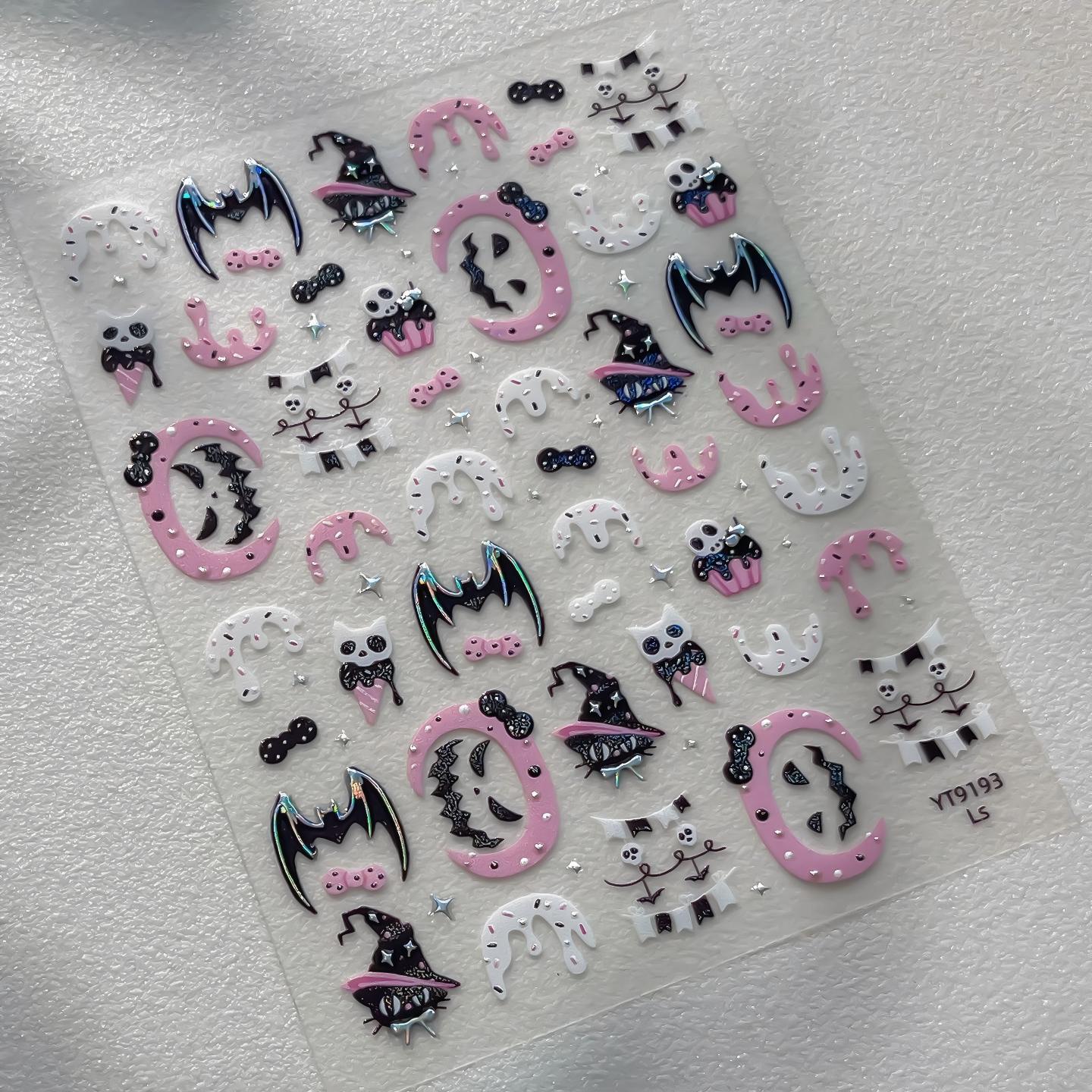 M334- Cute Halloween Embossed Mini sticker 1 Pcs
