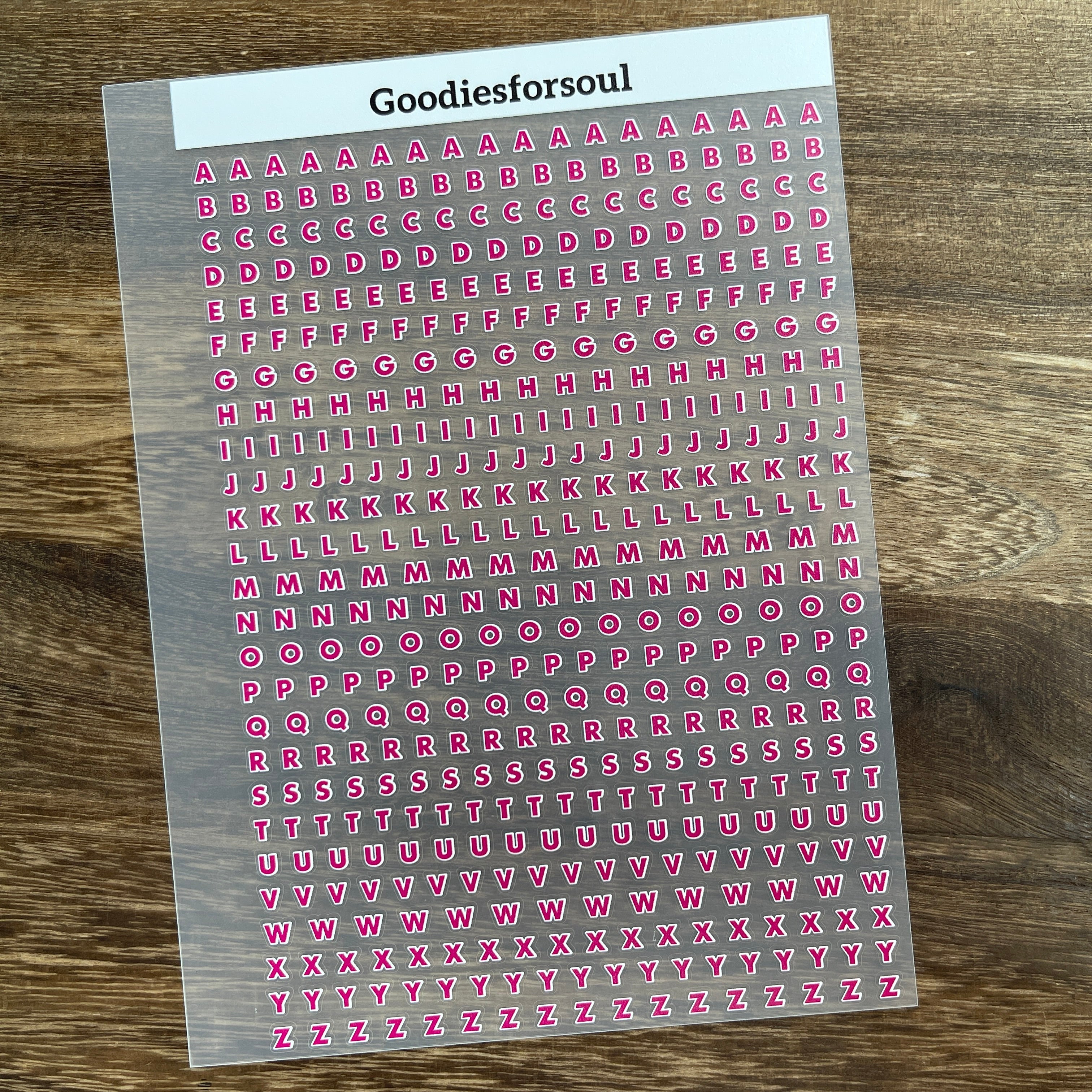 Stroke letter sticker *can be stored in A5 binder