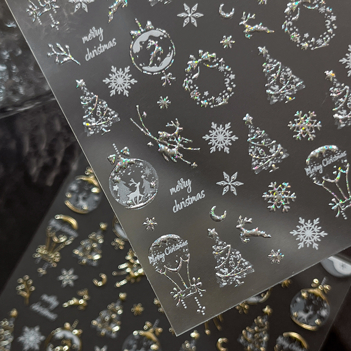 1015 M242- Christmas elk Embossed Mini sticker 1 Pcs