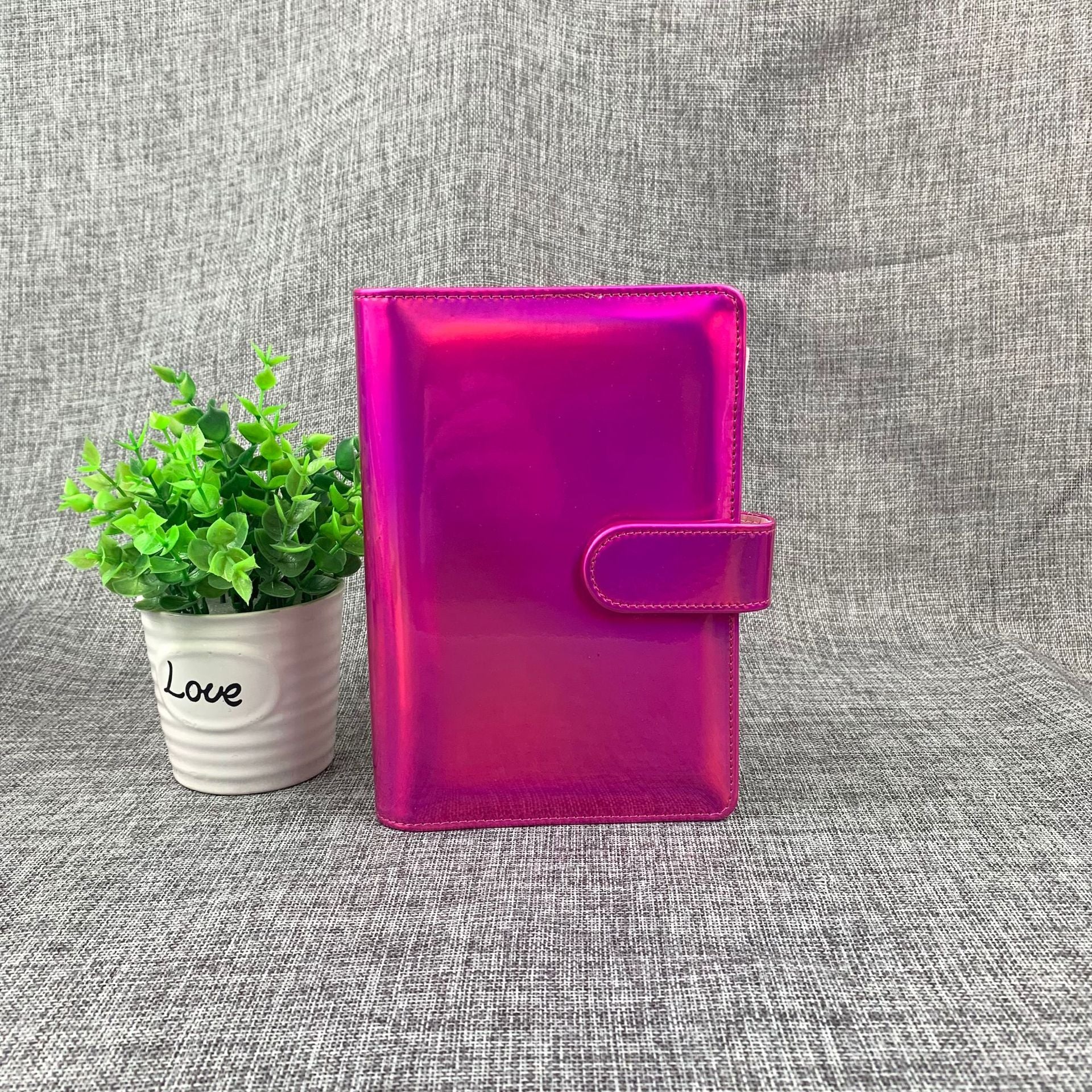 A6 6-Ring Loose-Leaf Binder Cover, Laser Organizer Shell Only (No Inner Pages) for DIY Journal