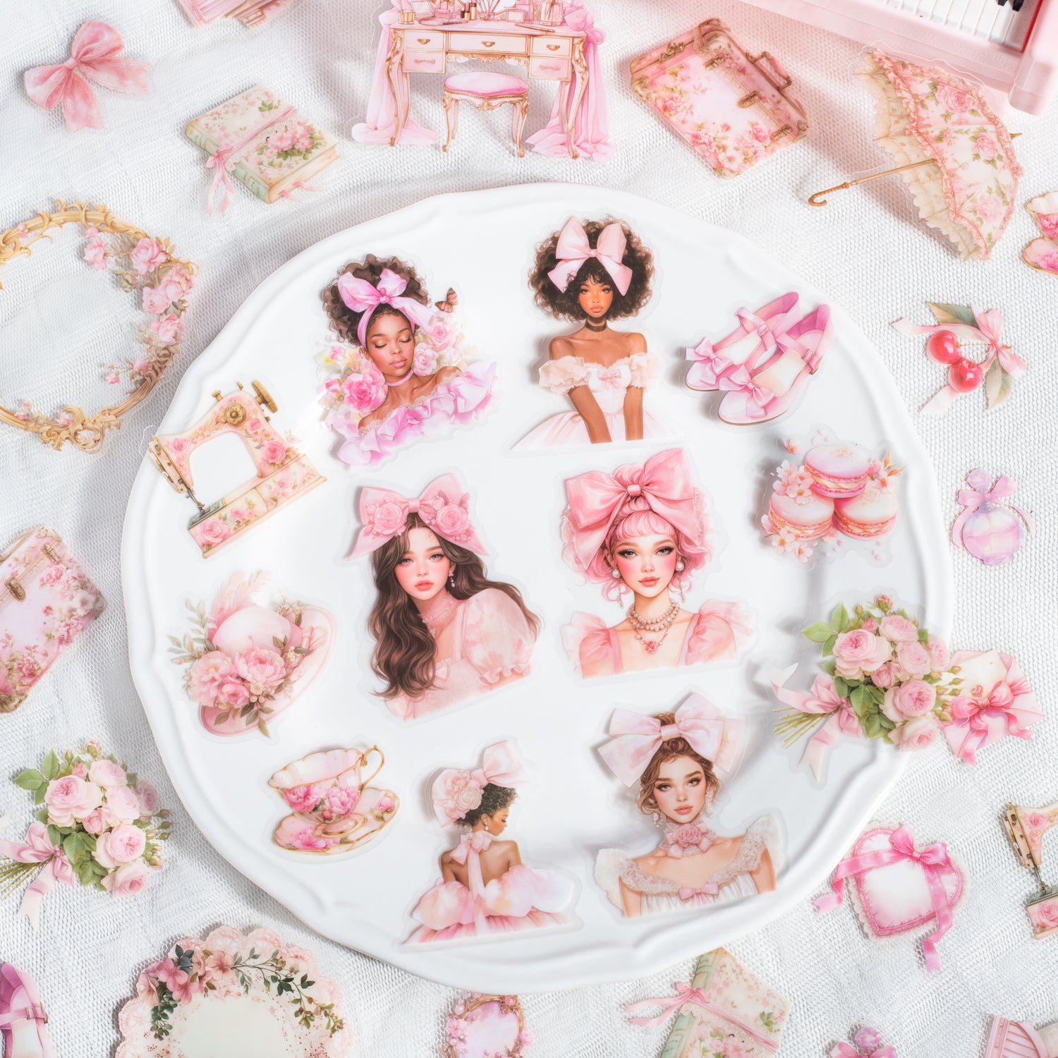 0305 Pink dream girl Series Stickers -25Pcs each pack