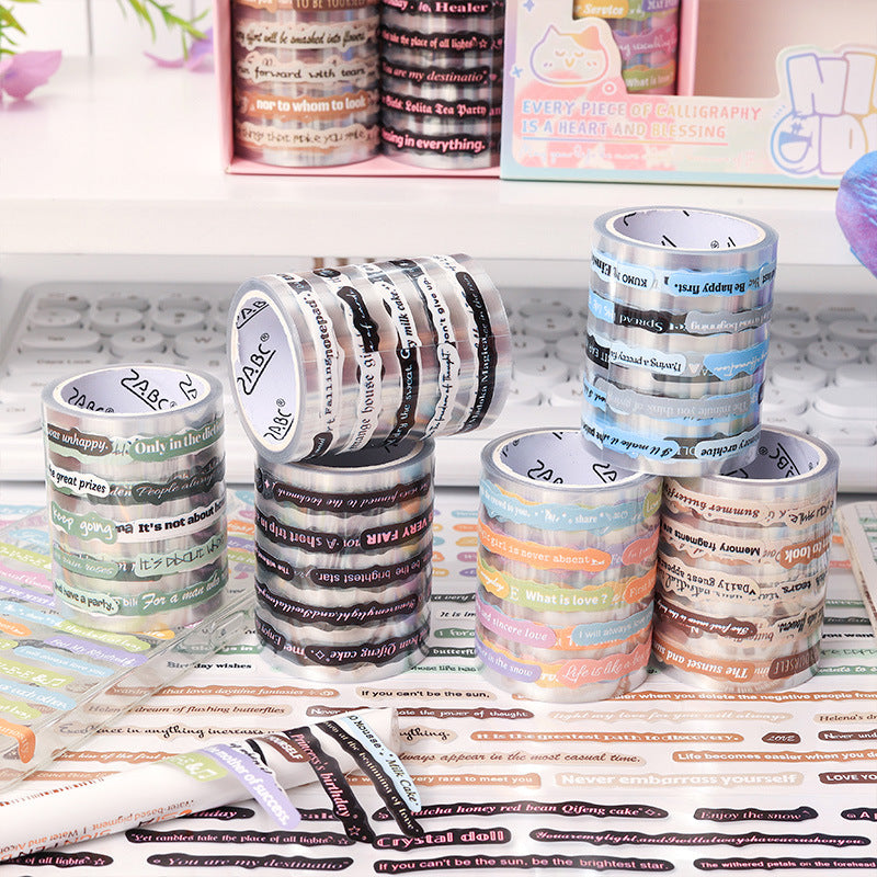 0912 Cute calligraphy PET Tape Set 6 rolls 5cm*2m