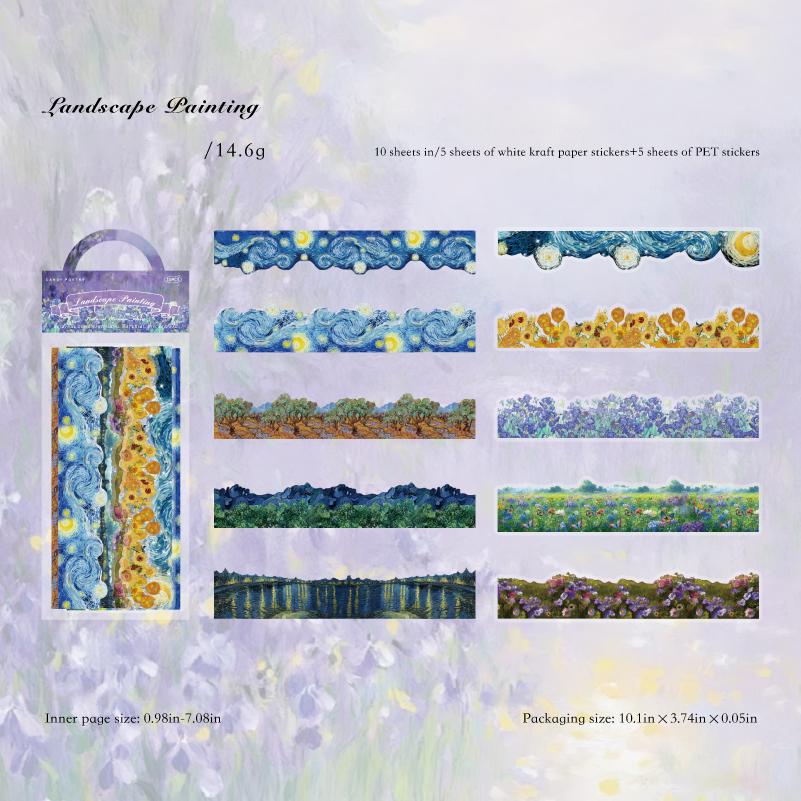 0815 Natural museum Solid & PET Sticker -10Pcs each pack