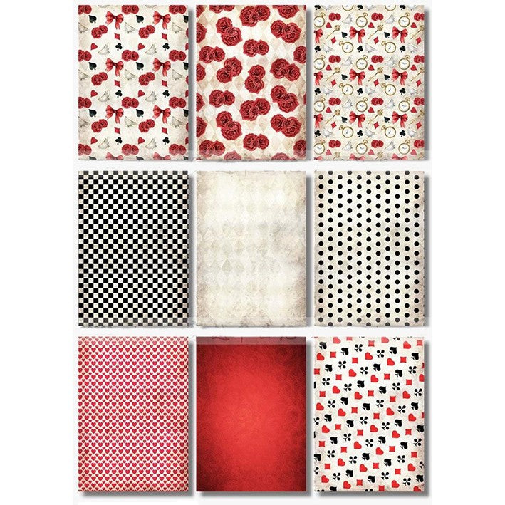 0315 A4 size Alice in Wonderland Style Paper 9 pcs