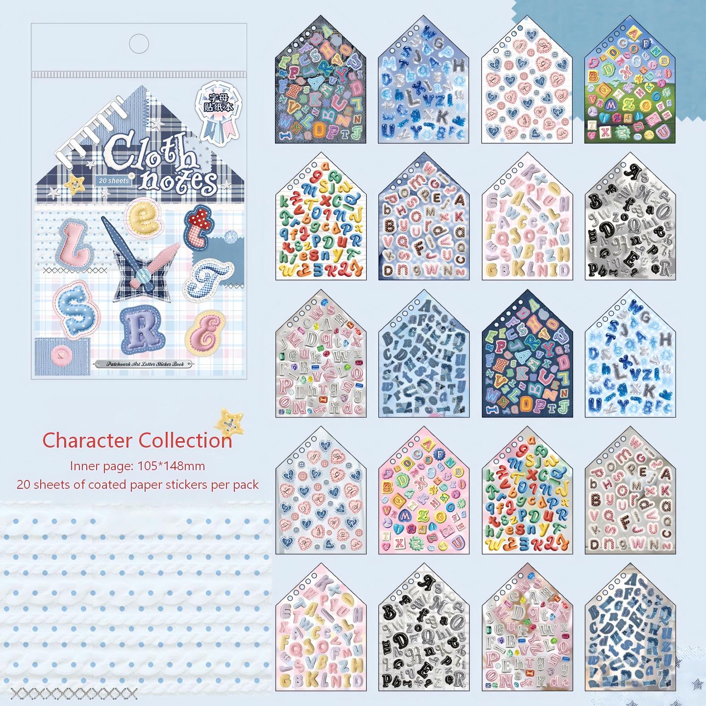 Letter Art Paper Sticker Book -20Pcs each pack