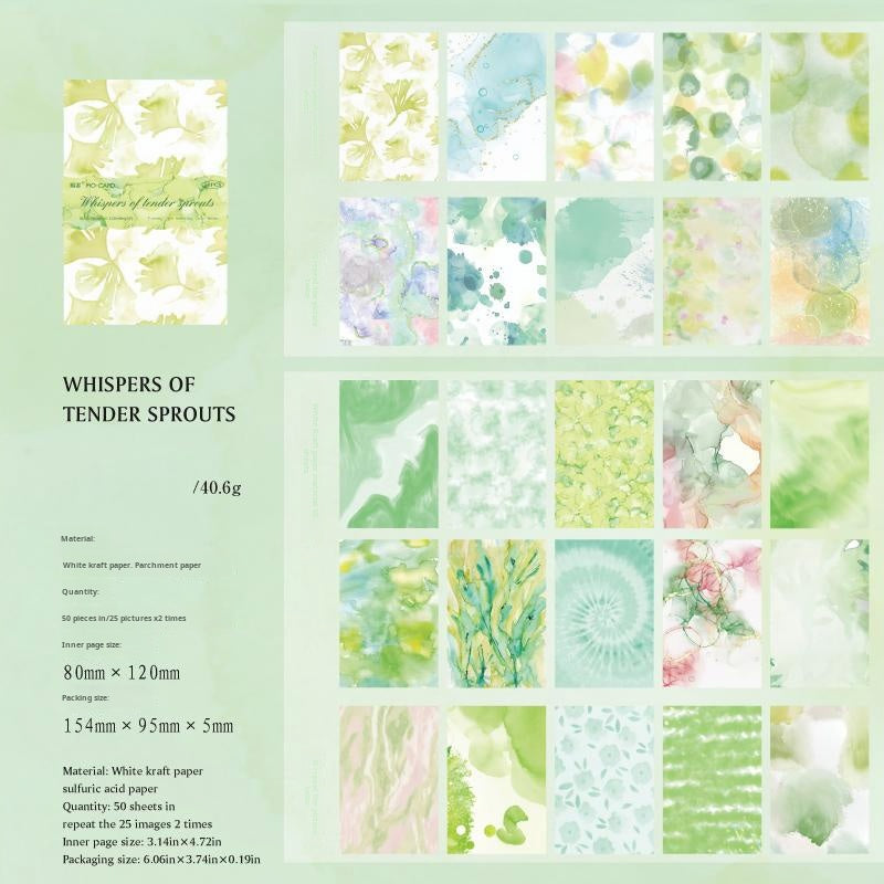 0531 Watercolor material solid vellum paper -50Pcs each pack