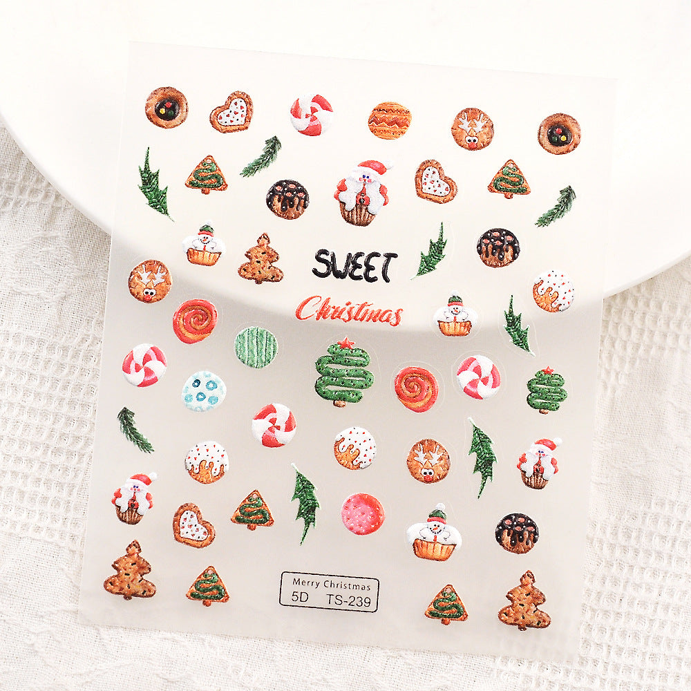 1011 M237- Christmas Embossed Mini sticker 1 Pcs