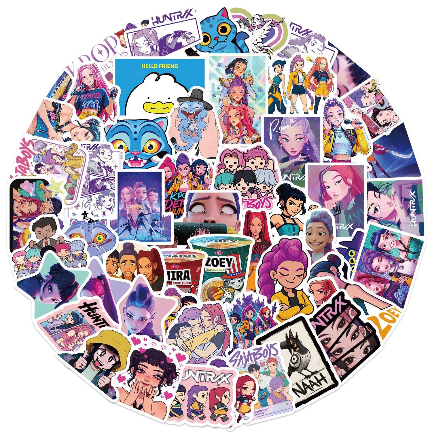 0910 60 Character stickers solid with white border