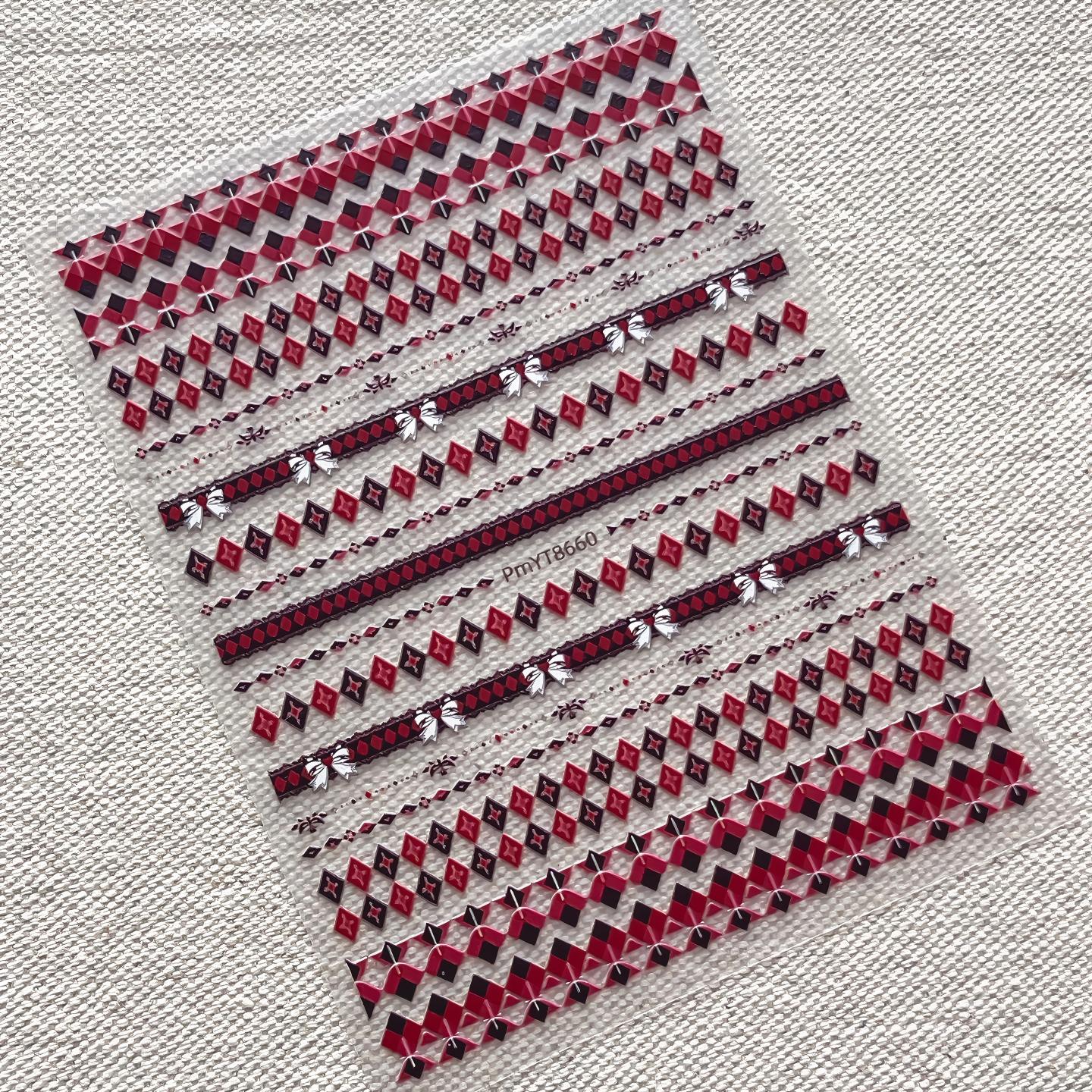 M343- Harlequin pattern Flat Mini sticker 1 Pcs