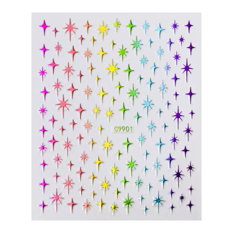 Embossed Mini Sticker 260227 M289- Star Embossed Mini sticker 1 Pcs – Goodiesforsoul