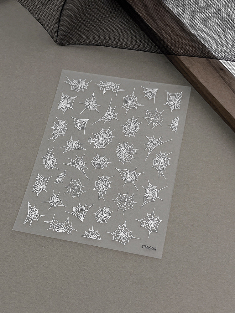 1201 M266- Spider web Embossed Mini sticker 1 Pcs