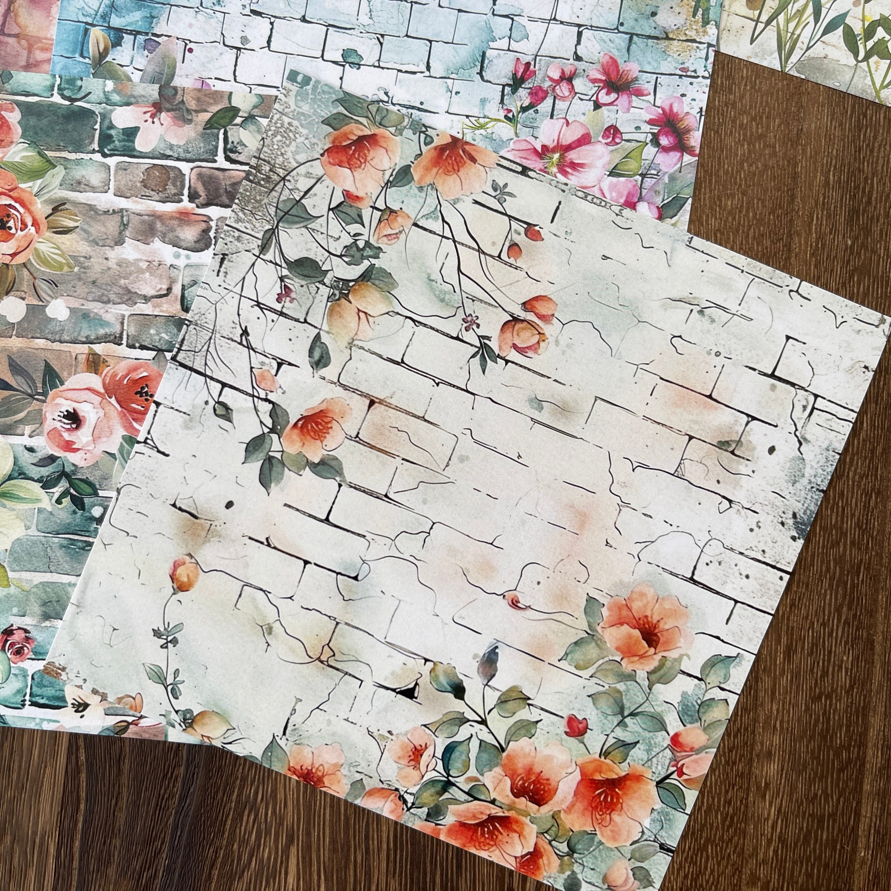 0818 Flower wall background paper 15*15cm -10Pcs each pack