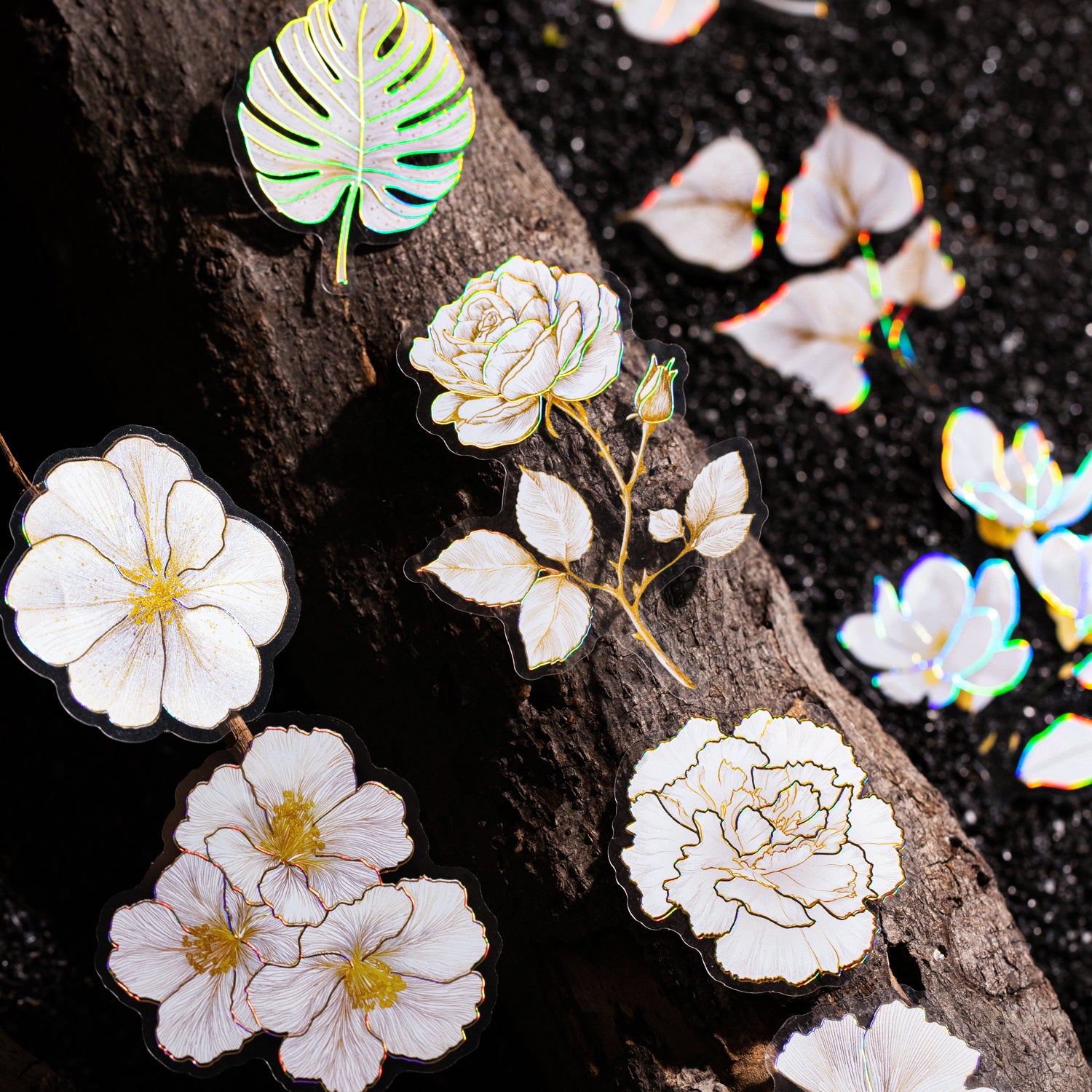 1007 Plain flowers PET sticker -10Pcs each pack