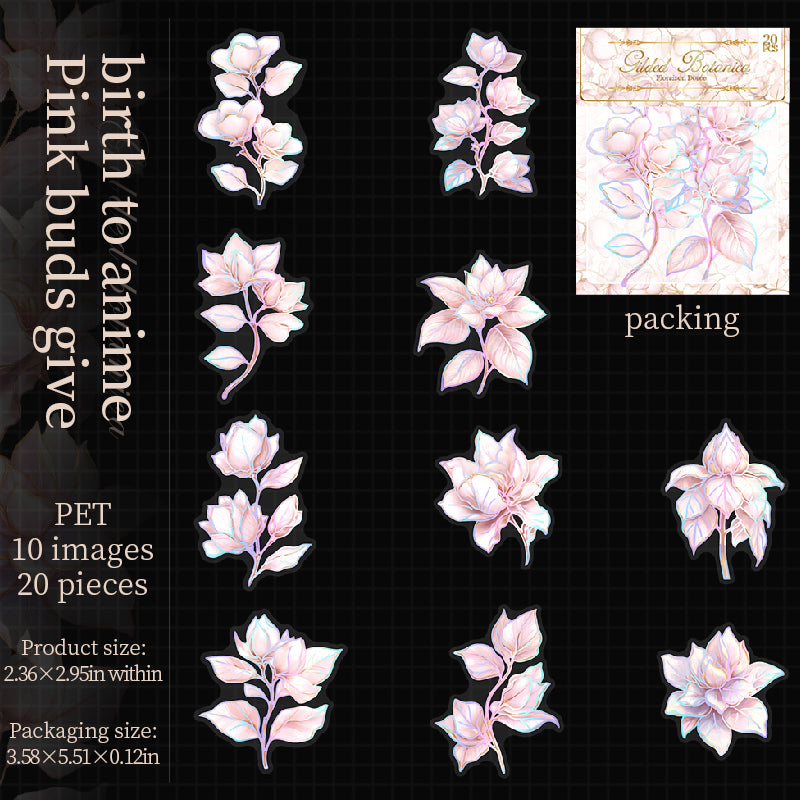 0809 Flowers Sticker -20Pcs each pack