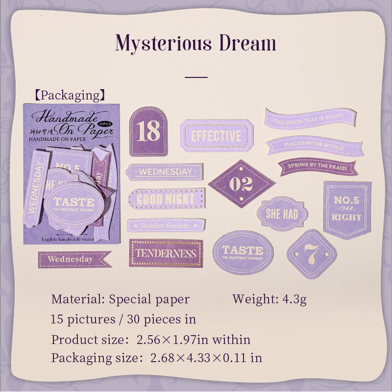 1018 Label Paper  -30Pcs each pack
