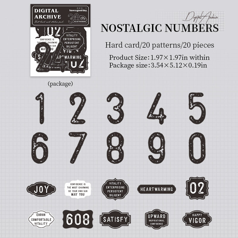 260316 Digital Archive cardstock Sticker -20Pcs each pack