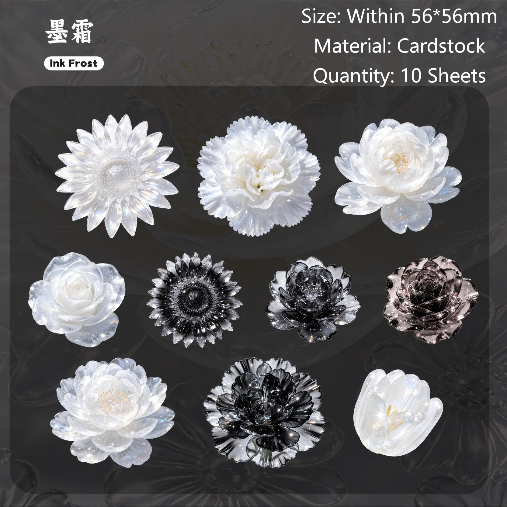 Glassy Flower Epistles Cardstock Stickers -10Pcs each pack