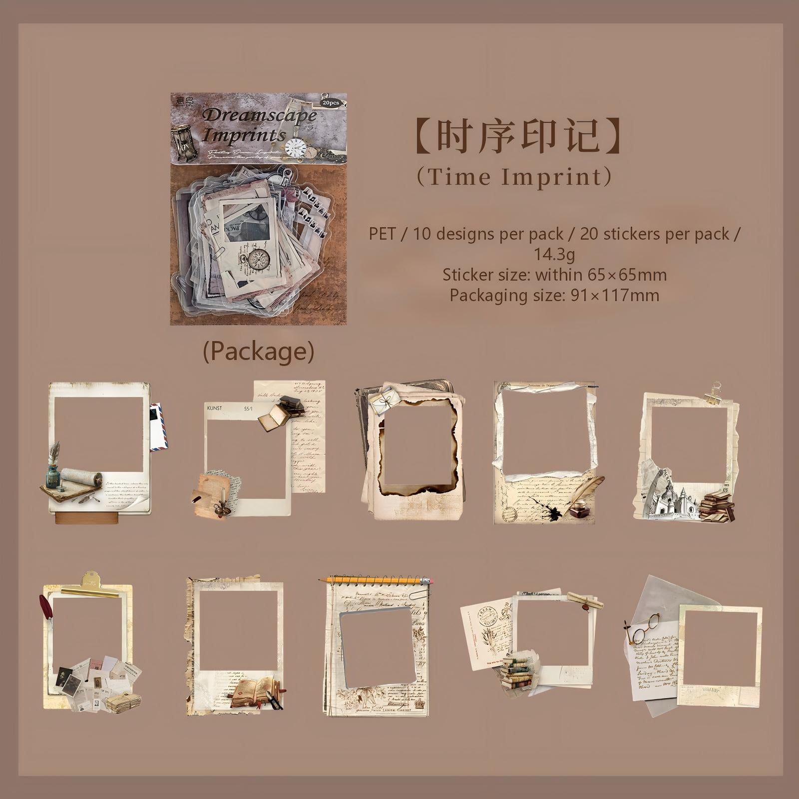 260122 Dreams cape Imprint PET sticker -20Pcs each pack