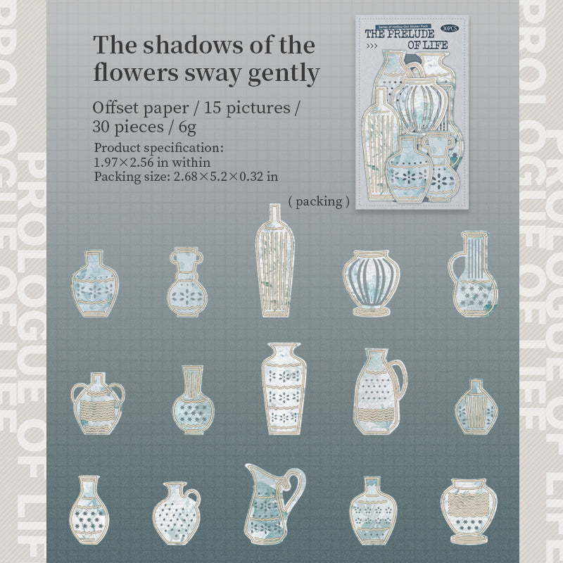 1212 The prelude of life die cut sticker -30Pcs each pack