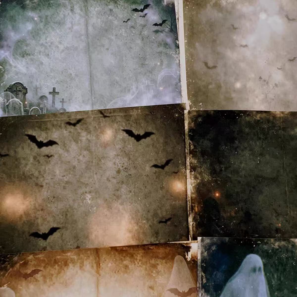 A4 size Dark Horror Ghosts Style paper 3 pcs (Uncut, with white borders)