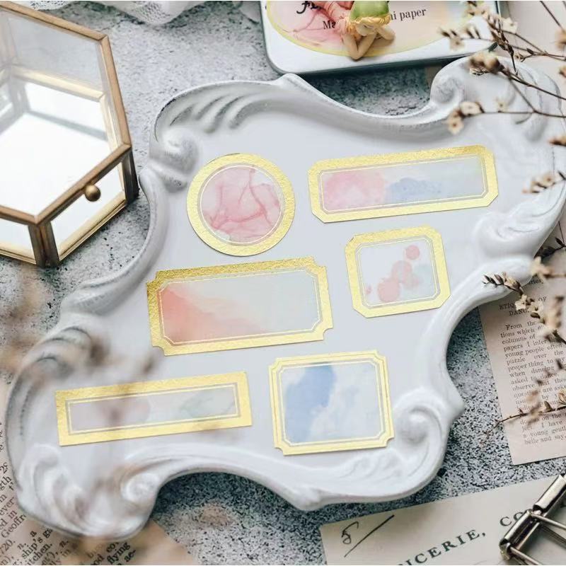 Coffee Stain Label Washi Stickers -50Pcs each pack