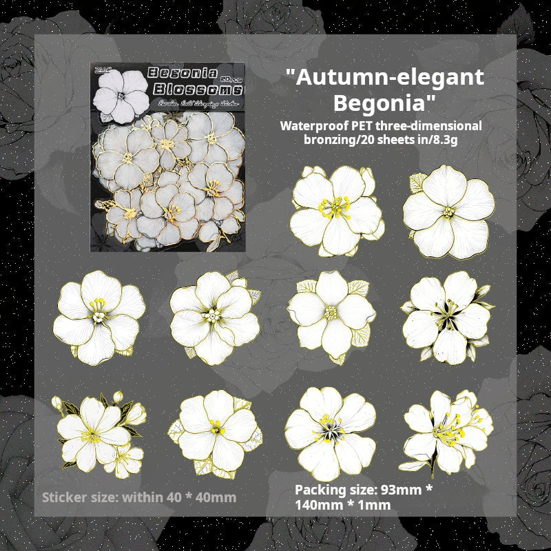 0523 Flower fragrance PET Sticker -20Pcs each pack