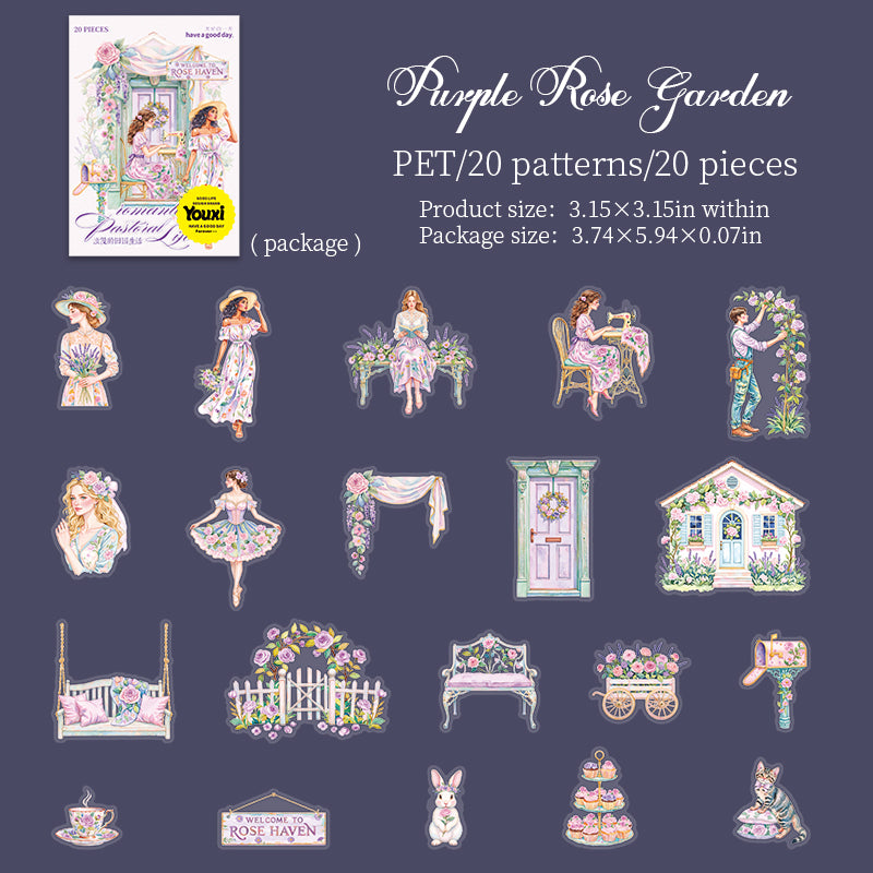 0731 Romantic rural life PET Sticker -15Pcs each pack