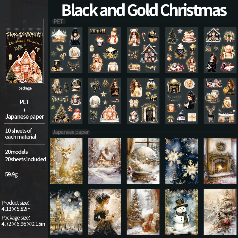 0704 Christmas promise PET & Washi Sticker Book -20Pcs each pack