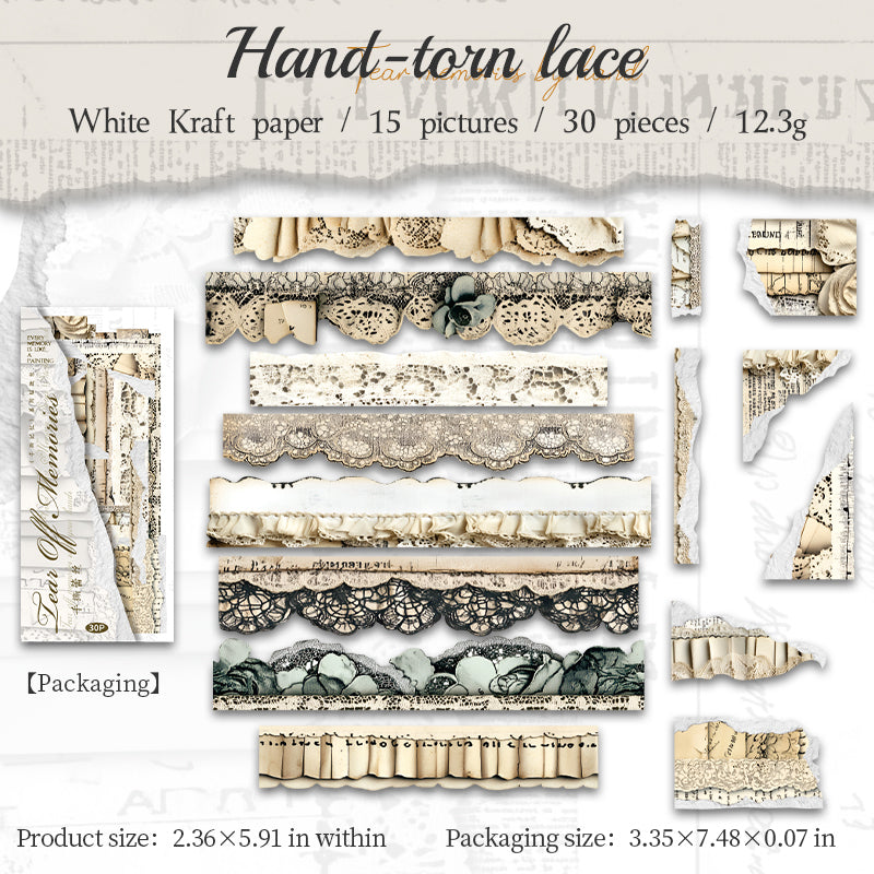 0615 Tear paper Solid sticker -30Pcs each pack