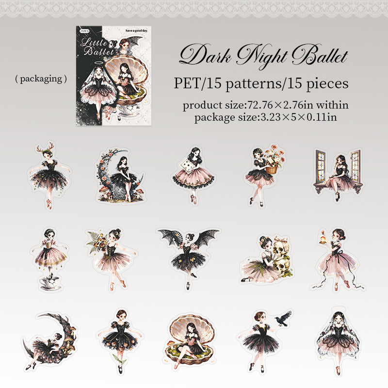 Little Ballet PET Stickers -15Pcs each pack