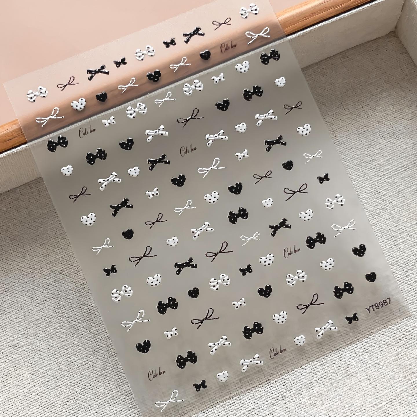 M315- Polka Dot Bow Mini Embossed sticker 1 Pcs