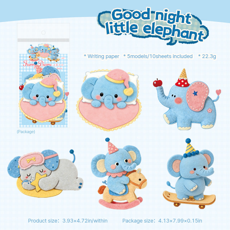 Furry Animals Solid Sticker -10Pcs each pack