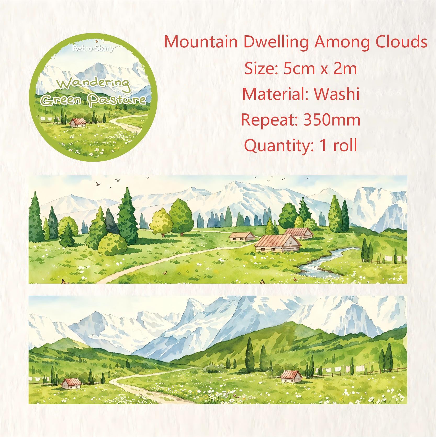 Wandering Green Pasture Washi Tape (5cm x 2m)