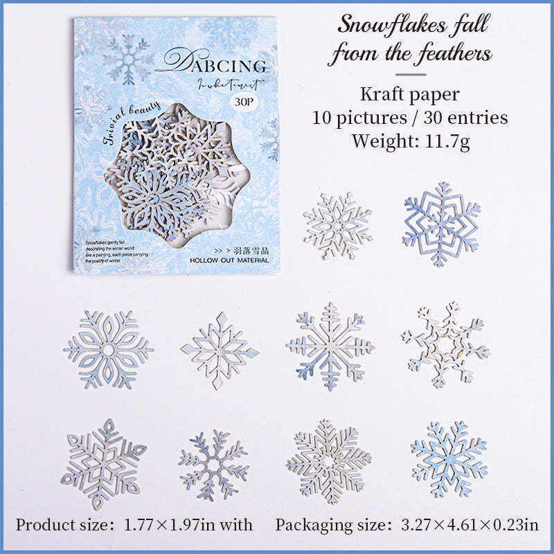 0521 Dancing in white mist Series die cut cardstock Paper -30Pcs each pack