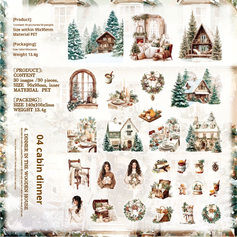 260102 Winter day PET sticker -30Pcs each pack