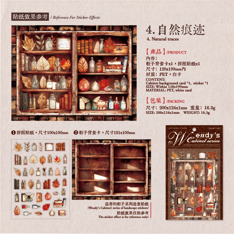 260314 Wendy's Cabinet of landscape Sticker -2Pcs each pack