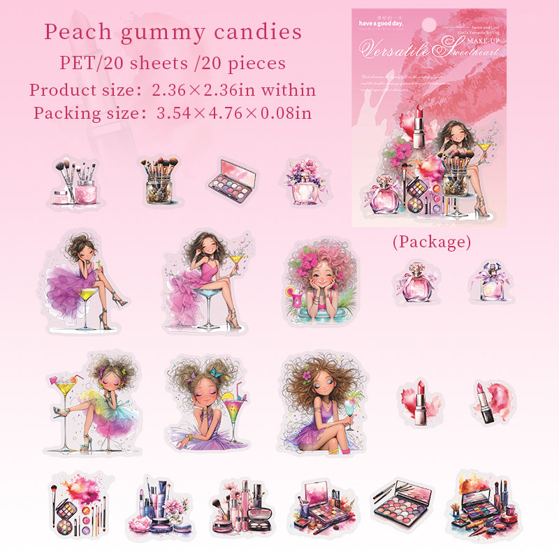 0610 Makeup artist PET sticker -20Pcs each pack