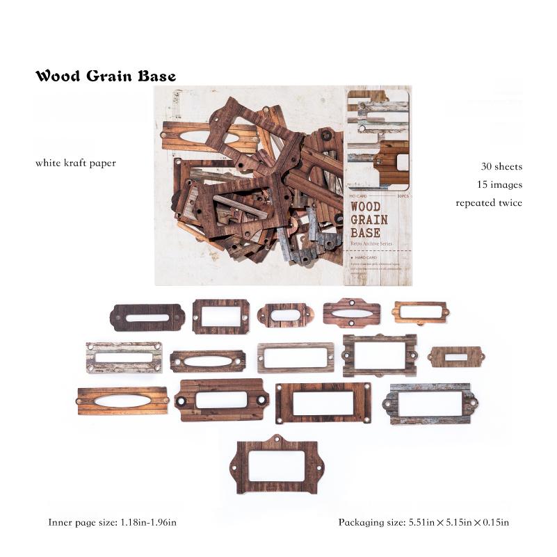 0912 Vintage Archives Solid die cut Sticker -30Pcs each pack