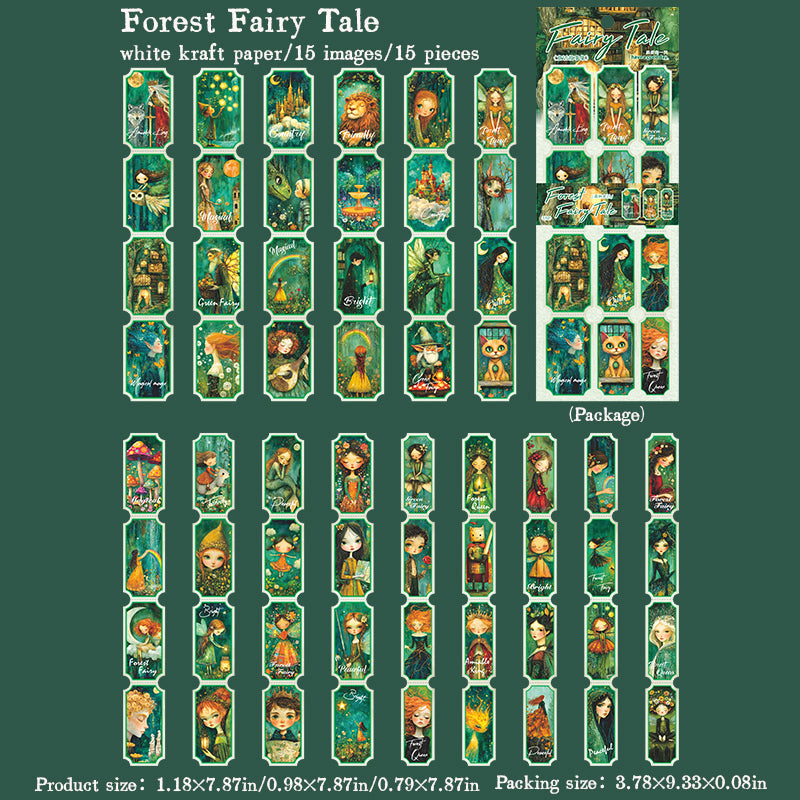 0910 Fairy tales Solid Sticker -15Pcs each pack