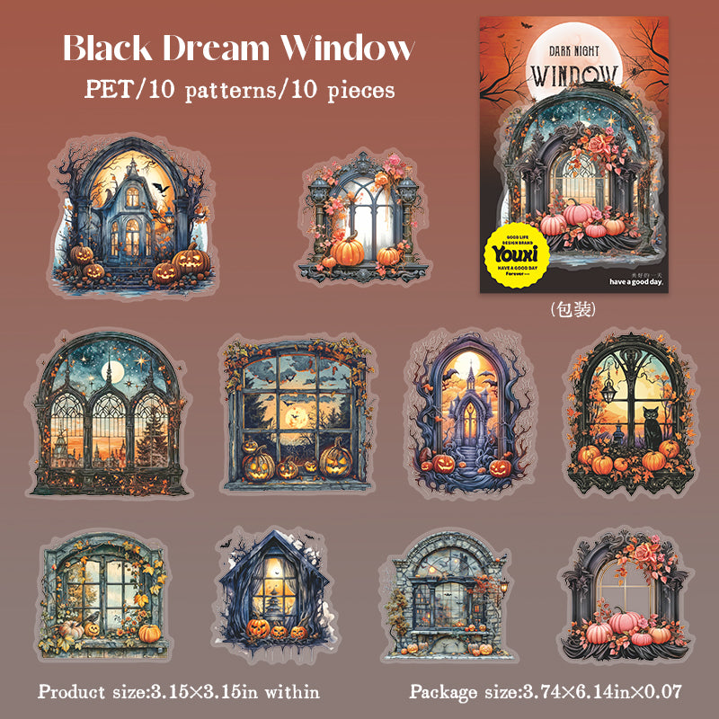0819 Halloween window PET Sticker -10Pcs each pack