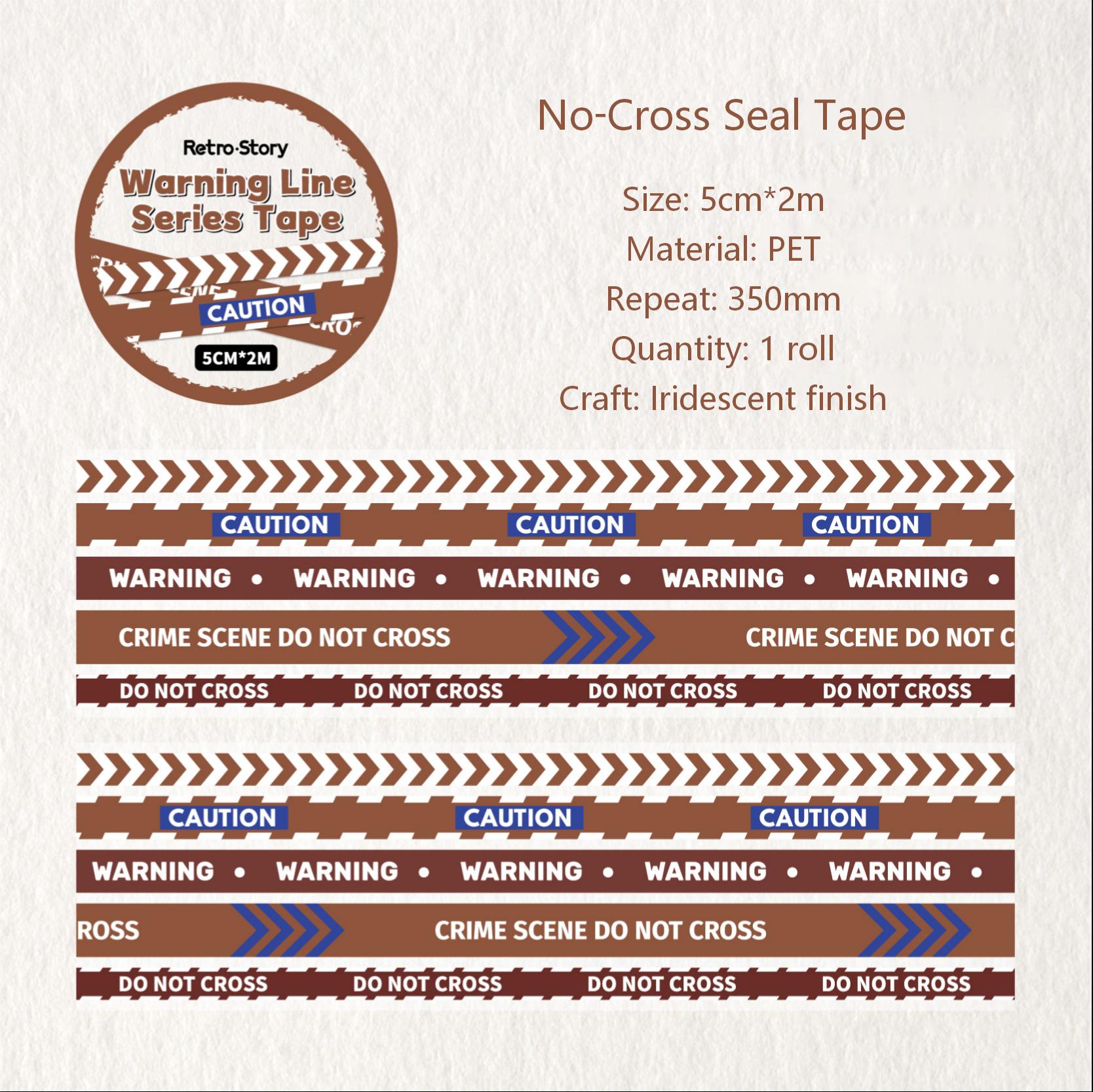 Vintage Warning Tape PET Tape (5cm x 2m)