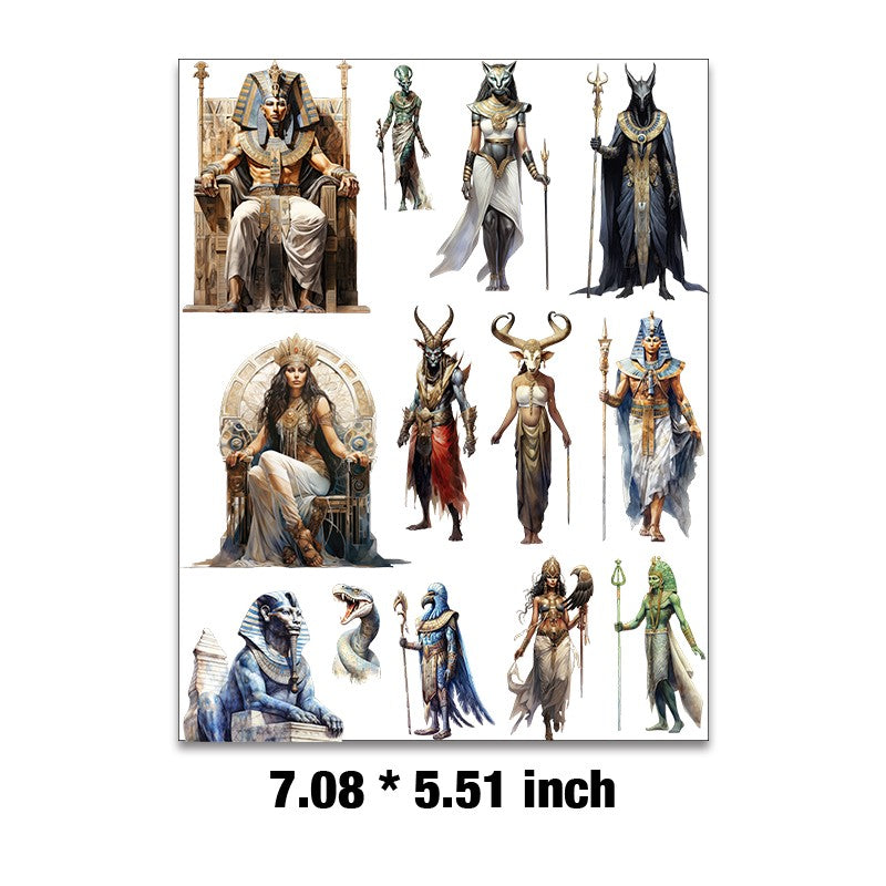 E-44- Ancient Egyptian Gods Embossed sticker 1 Pcs